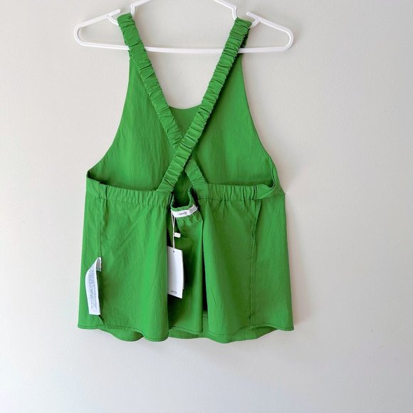 NEW Mango Organic Cotton Cross Over back Strap Green Top, Size M - Picture 11 of 16